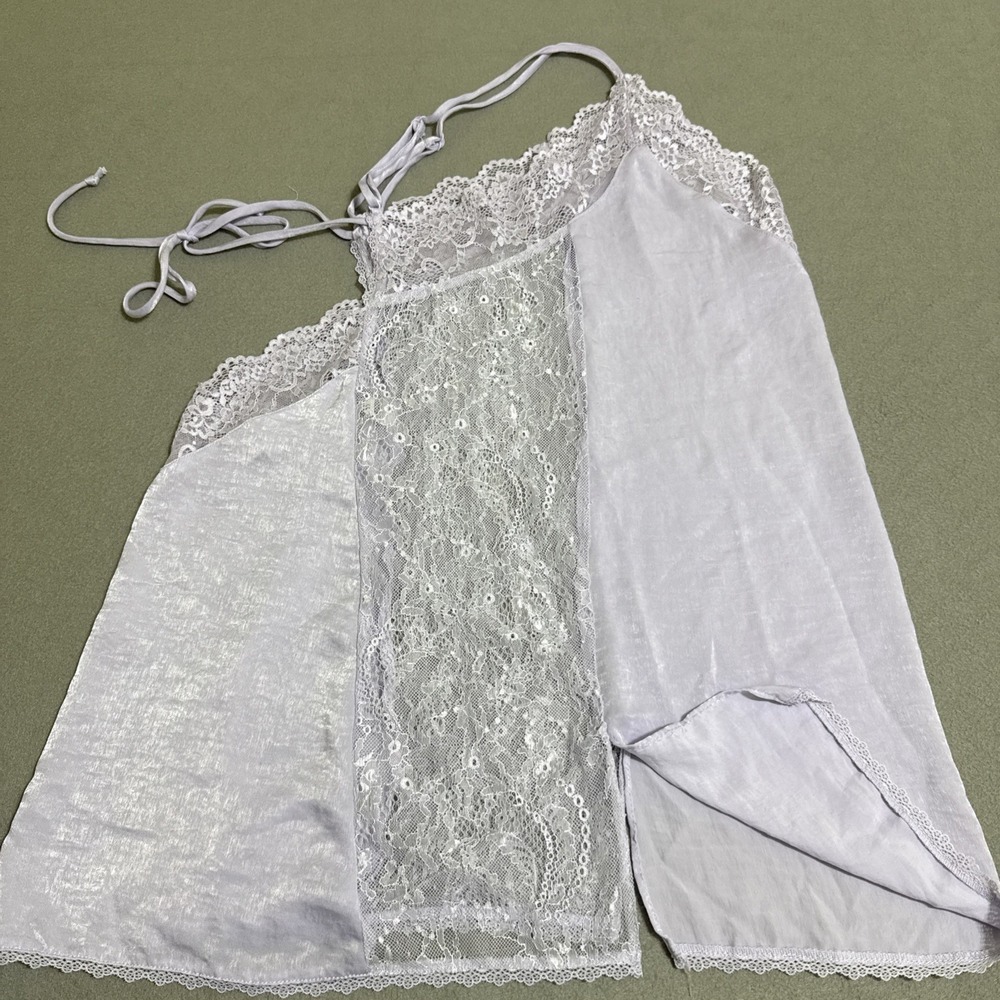 Womens Nightie babydoll lingerie Semi Sheer‎ Croquet XL Sheer Side Tie Back Slip - Picture 15 of 16